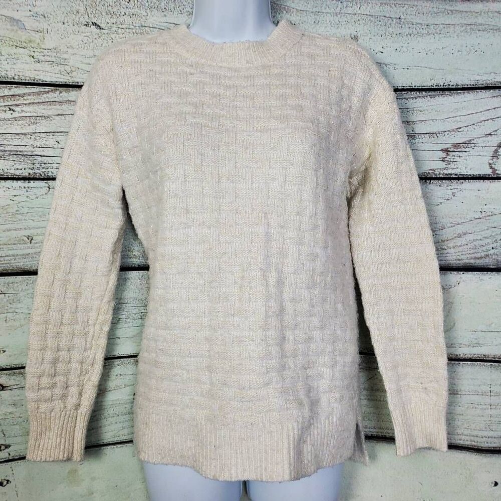 Maurices Women’s White Metallic Knit Sweater XS